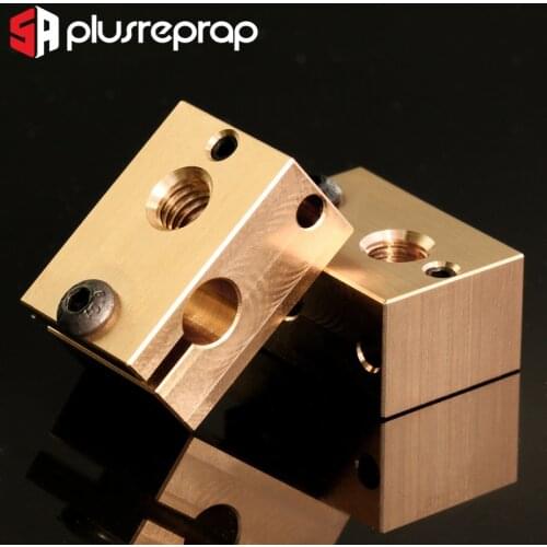 2PCS Copper Brass Heated Block V6 J-head Hotend 3D Printer V6 Nozzles fit 3mm PT100 NTC100K Thermocouple High Temperature Block