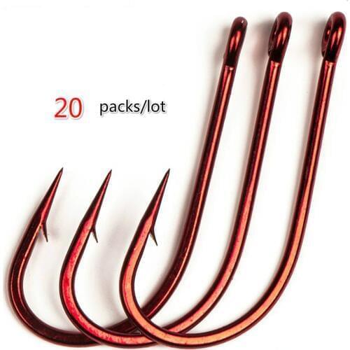 20 packs/lot MUSTAD hooks 7766np# Red Tarpon hook blood barbed hook ocean rock fishing ringed sea beech fishing hooks pesca