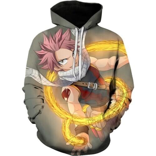 Hot Anime Fairy Tail Sweatshirt 3D Print Hoodie Boys Girls Hooded Sweatshirt Teenager Women Men Tracksuit Cool Tops off Coat