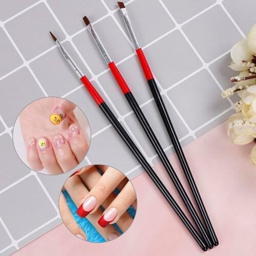 AACAR 3pcs/lot Flower Line Grid Manicure Tool DIY Acrylic UV Gel Brushes Drawing Kit 3D Nail Art Liner Painting Pen Tips