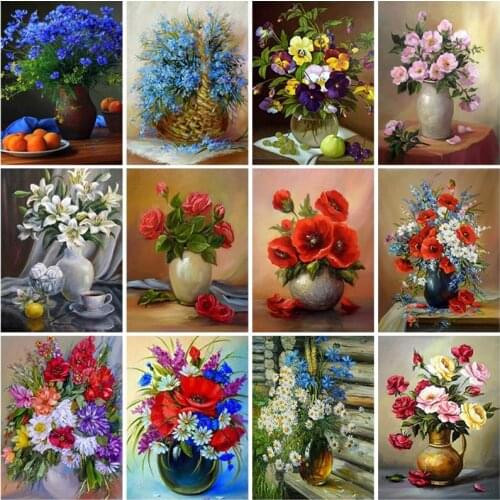 5D DIY Full Square Round Drill Diamond Painting Floral Diamond Embroidery Cross Stitch Flower Rhinestone Pictures Handicrafts