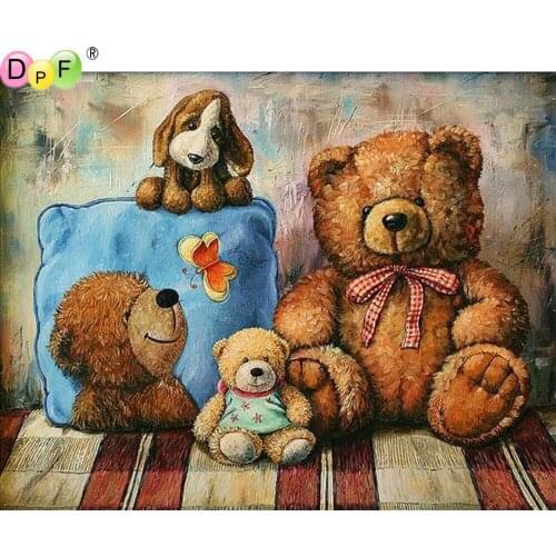 DPF 5D Round/Square full Diamond Painting Cross Stitch Doll bear Diamond Embroidery Mosaic Needlework kits Home Decor