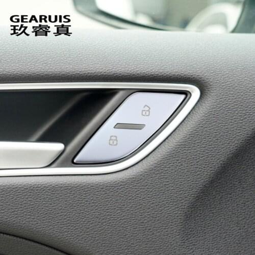 Car Styling Door Lock Switch Cental Locking Buttons protection Cover Stickers And decals Trim for Audi A3 8v S3 Auto Accessories