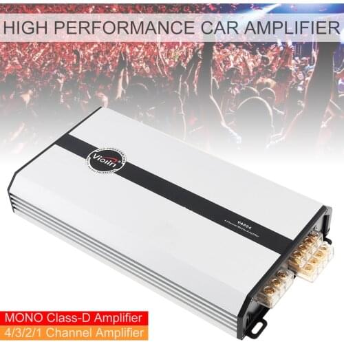 Car Audio Amplifier VA604 4 Channels Class D Digital High Performance Car Stereo Amplifier Car Media Systems for Car Home Audio