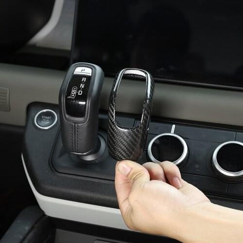 For Land Rover Defender 110 20-21 real carbon fiber car center console shift lever protective cover decorative strip auto parts