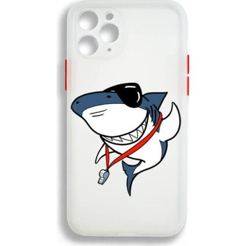 Cute shark Phone Case Colorful Bumper Shockproof Trasparent For iPhone 12 11 Pro Max Mini XR X XS 8 7 Plus Cover