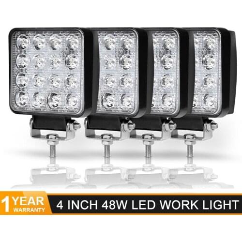 DERI Quad Row 4 Inch 48W Led Work Light bar Spot Flood Beam Offroad 4x4 ATV Truck Tractor Motorcycle Fog Light 12V 24V Work lamp