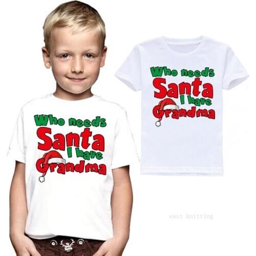 Childrens T Shirt Short Sleeve Boy/Girl/Baby Christmas T-Shirt Kid Santa Claus Tee Shirt