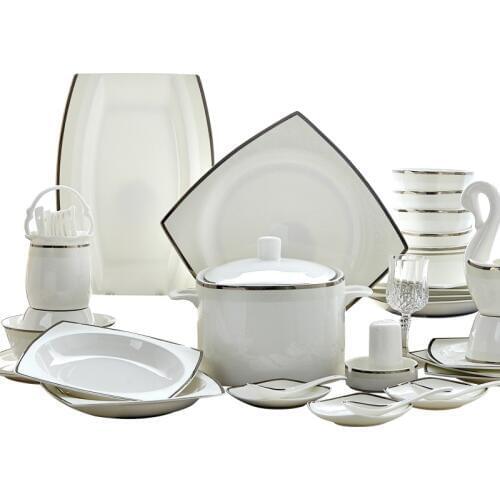 Nordic Bone Porcelain Tableware Set Household Jingdezhen Ceramic Bowl and Plate Lightweight and Luxury European Simple Bowl and