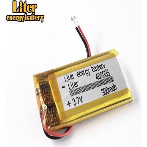JST 1.25mm customized Good Qulity 3.7V,300mAH,402035 Polymer lithium ion / Li-ion battery for TOY,POWER BANK,GPS,mp3,mp4
