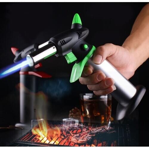 Kitchen BBQ Baking Turbo Lighter Outdoor Spray Gun Torch Gas Jet Windproof Camping Lighter Butane Big Firepower Welding Metal