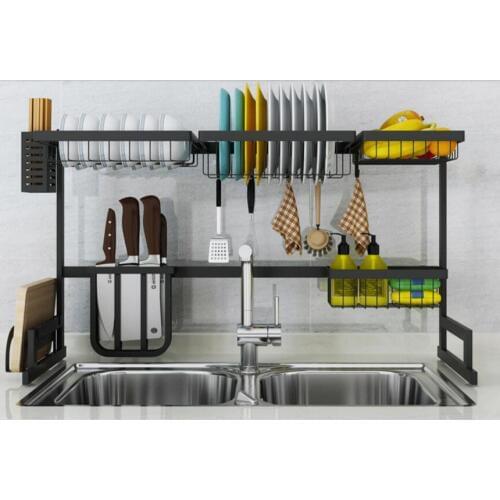 Stainless steel kitchen racks drying bowl sink racks dishes drain rack kitchen supplies storage rack pool shelves
