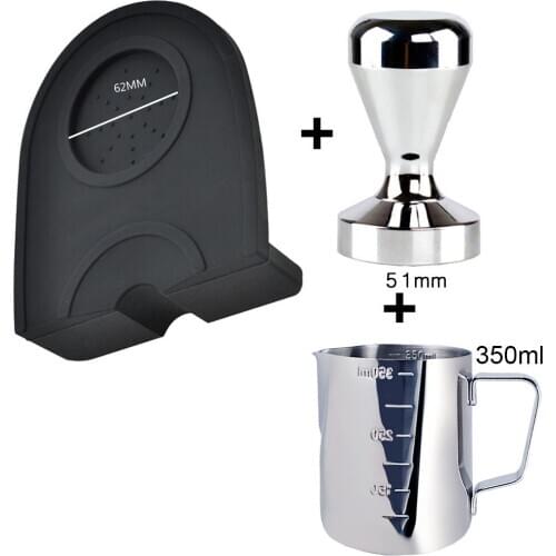 AREYOUCAN Coffee Tamper Hammer Coffee Pressure Mat Pad 350ml Coffee Pull Cup Stainless Steel Flower Milk Pot