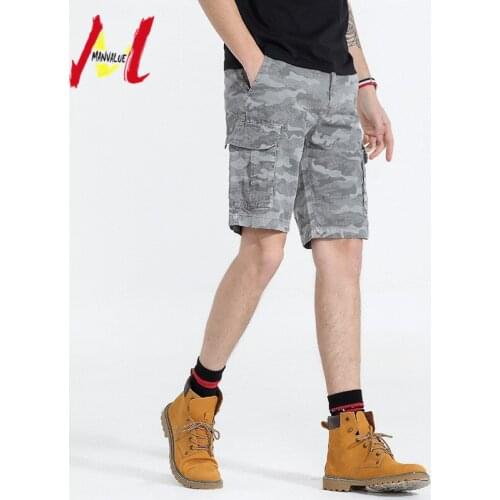 MANVALUE Summer New Camouflage Mens Shorts European and American Tide Mens Multi-pocket Casual Shorts