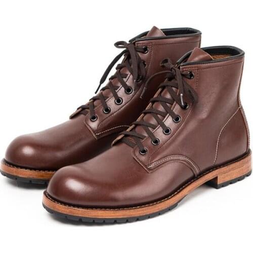 Men Lace-up Genuine Leather Retro Spring Autumn Short Boots New Arrival Comfortable Real Leather Top Quality Man Ankle Boots 6
