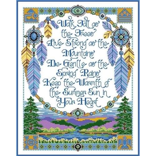 Top Customized Embroidery Dreamcatcher Landscape Counted Cross Stitch Kits with 100% Cotton Floss & Free Shipping for Wall Decor