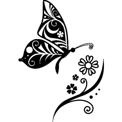 Extraordinarily Beautiful Butterfly Fashion Subtle Vinyl Decal Cute Car Sticker Cover Scratch Creativity Black/white,16cm*11cm