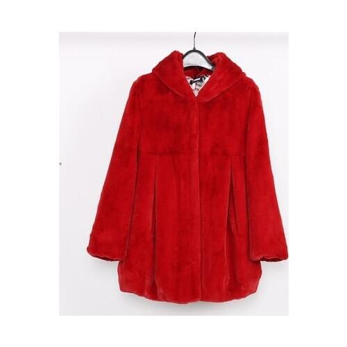 Top brand High Women Slim Waist Fur Coat With a hood N62 high quality