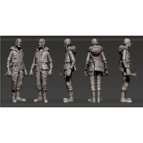 New Unassembled 1/35 Pilot repairman Resin Kit DIY Toys Unpainted resin model