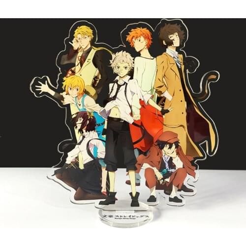 New Arrival Bungo Stray Dogs Keychain Dazai Osamu Nakahara Chuya Characters Desk Stand Figure Model Plate Decor Japan Anime Toys