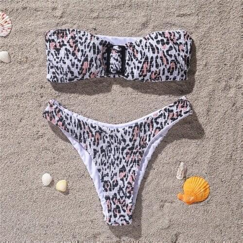 Sexy Micro low waist tube top sexy leopard print bikini Women Floral Print Bikini Set Swimsuit Bathing Suit Beachwear