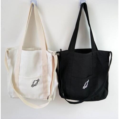 Fashion Women Canvas Bags Cartoon Messenger Bags Shoulder Bags 2020 New Arrival Female Casual Soft Zipper Canvas Handbags