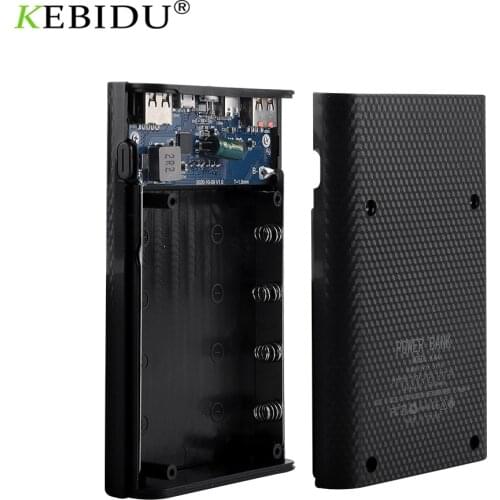 LED Power Bank Shell Dual USB Micro USB Type C DIY Super Fast Charge 4X18650 Case Battery Charge Storage Box Without Battery