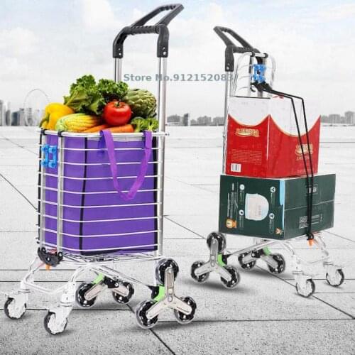 Shopping Cart, Grocery Cart, Small Cart, Foldable, Climbing Stairs, Trolley, Trolley, Household Trolley, Portable Elderly Traile