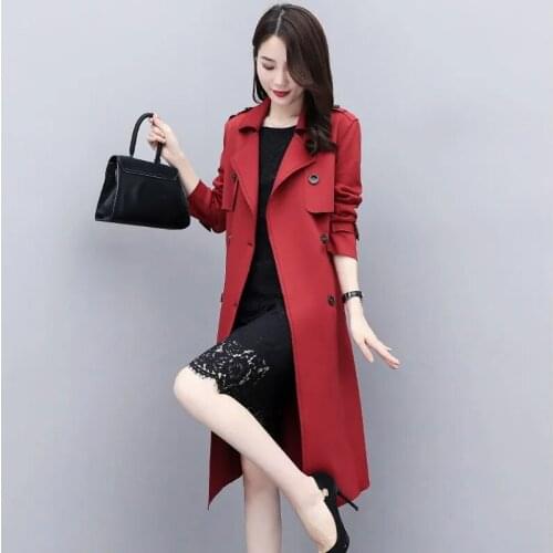 Windbreaker Women Mid-Length Section 2021 Spring Autumn New Style Temperament Popular High-End British Style Thin Coat Commuter