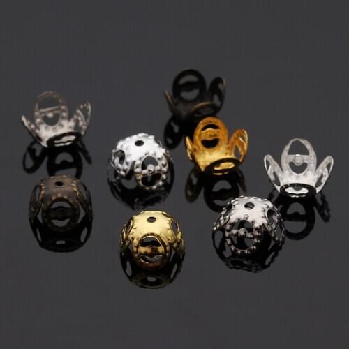 XINYAO 100pcs/Lot 8*4.5mm Flower Torus Shape Metal Beads Caps Jewelry Findings Spacer Beads For Jewelry Making Charms Pendant