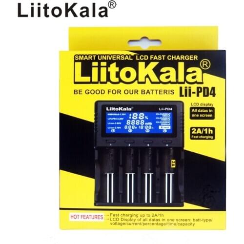 LiitoKala Lii-PD4 Smart LCD 18650 Li-ion Battery Charger 18650 14500 Battery Charger 16340 26650 21700 20700 Battery Charger
