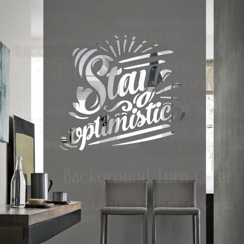 Mirror Stickers Sticker Bathroom Decor Room Decoration Long Full Body Lettering Phrase Quote Calligraphy Stay Optimistic R232
