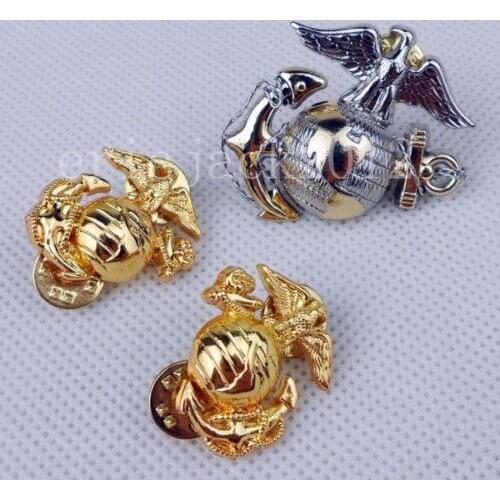 US Navy Marine Corps Officer Cap Badge USMC Lapel Hat Pin-USMC BADGES
