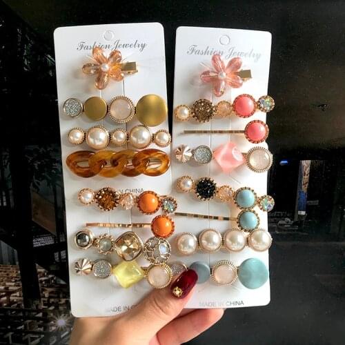 1 Set Hair Clips for Women Girls Fashion Crystal Flower Barrettes Party Fashion Jewelry DIY Hair Accessories Headwear 2021