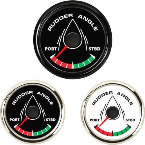 1pc 52mm Waterproof Rudder Angle Gauges Port to STBD Display Marine Black Rudder Angle Meters 9-32vdc for Ships Vessel Yacht