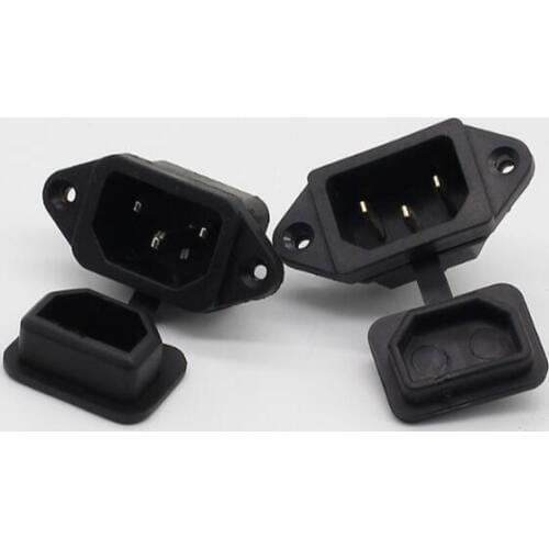 1pcs AC socket AC-02 quality male ear 10A250V tripod copper belt