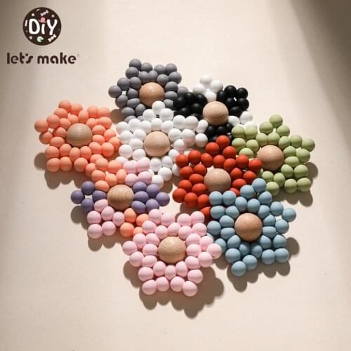 Let’s make 1PC BPA Free Flower Silicone Teethers 1PC Baby Teething Necklace Toy Food Grade Silicone Cartoon Nursing