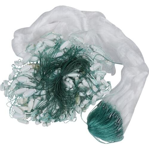 25m Clear White Green Monofilament Fishing Fish Gill Net w Float