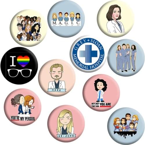 3pcs random New Arrival TV Show Greys Anatomy Epoxy Badges Brooches for Fashion Lapel Pin Backpack Bags Badge Gifts Lapel Pin