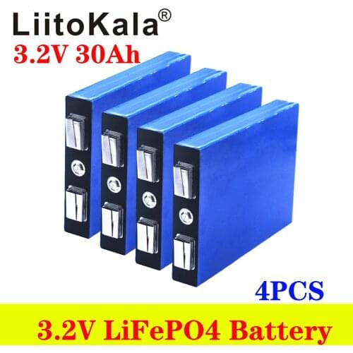 4pcs LiitoKala LiFePo4 3.2V 30AH 5C battery lithium bateria for diy 12V lifepo4 e-bike e scooter wheel chair AGV car Golf carts