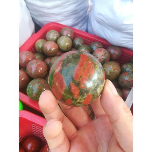 40mm Natural Gemstone Blood Stone Sphere Crystal Ball Healing Reiki Crafts Stone ball