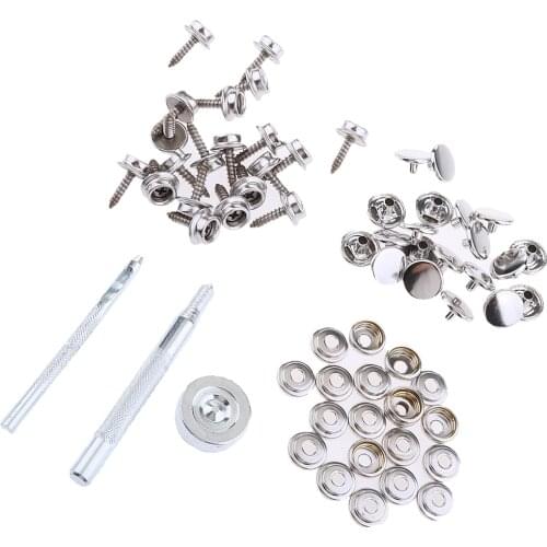 63 Pcs Boat Stainless Steel Snap Fasteners Snap Button Set Tool Screw