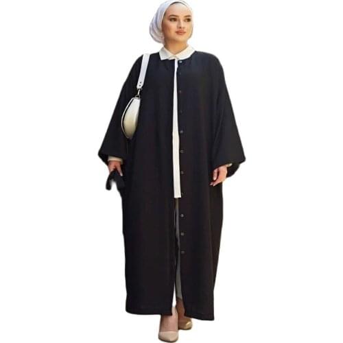 Abaya For Muslim Women Dress Kaftan Robe Trench Coats Femme Musulman Ensembles Abayas Hijab Caftan Dubai Turkey Islamic ClotF941