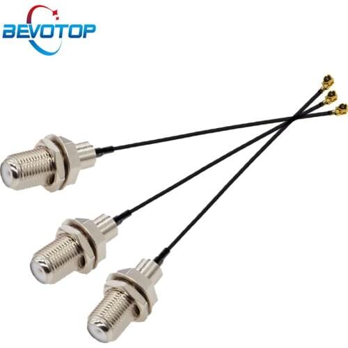 100PCS F to IPX Cable F Female to uFL/u.FL/IPX/IPEX-1 Female Jack RG113 1.13MM RF Coaxial Pigtail 3G Antenna Extension Cable
