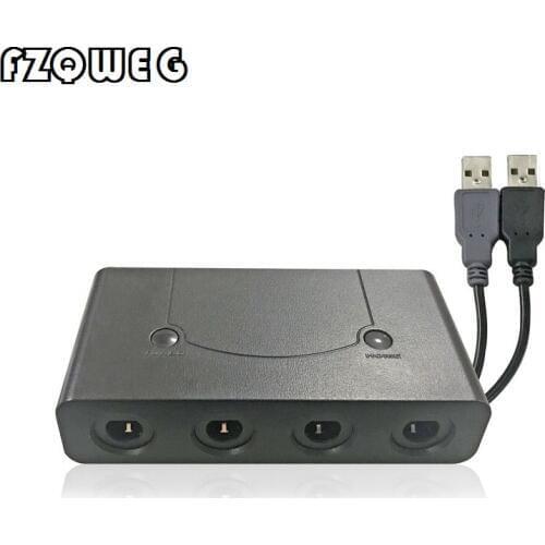 BUKIM Converter With For 4 Ports GameCube Controller Adapter for Switch Wii-U PC USB