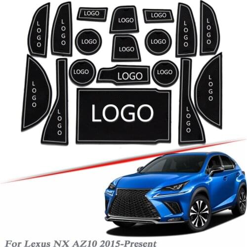 Brand LOGO Car Styling For Lexus NX AZ 2015-2020 Gate slot pad Interior Door Groove Mat Non-slip dust Mat Interior Accessories