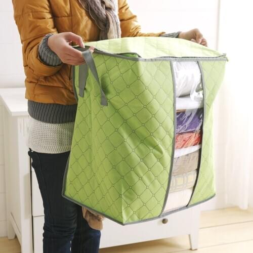 2020 Hot Sale Storage Bag Box Portable Organizer Non Woven Underbed Pouch Storage Box Bamboo Clothing Storaging Bag on sale