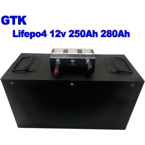 GTK Lithium Iron Phosphate 12v 250Ah 280Ah lifepo4 Battery For Solar Wind Energy Boat EV RV 4WD Caravan E-bus + 20A Charger