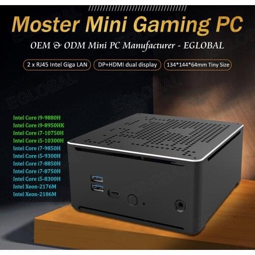 S210H minicomputer hot Intel Core i9 9880H i7 9850H 2 * Intel Lans 2 * DDR4 2 * M.2 NVME Micro PC Windows 10 Linux 4K HTPC