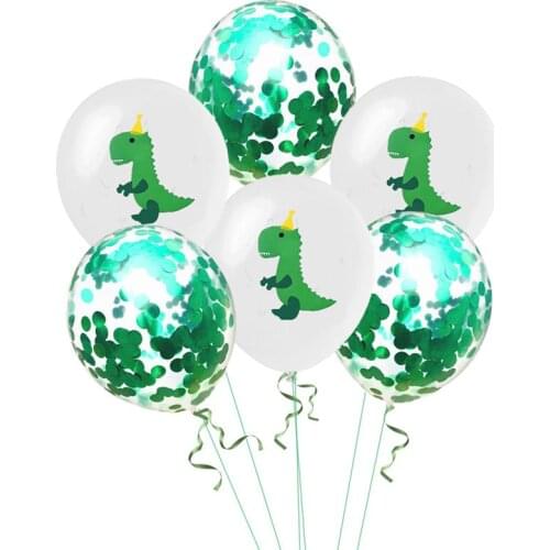Dinosaur balloons birthday Printed green confetti Balloons baby shower Children Dinosaur Theme Birthday Party Decoration
